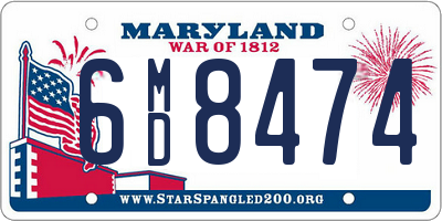MD license plate 6MD8474