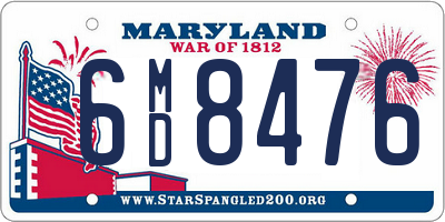 MD license plate 6MD8476