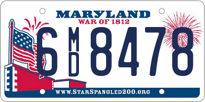 MD license plate 6MD8478