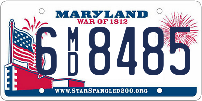 MD license plate 6MD8485