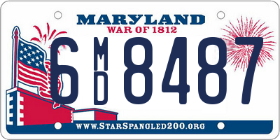 MD license plate 6MD8487