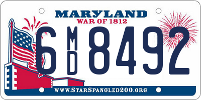 MD license plate 6MD8492