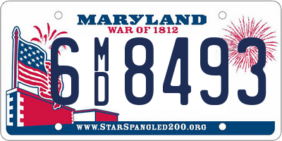 MD license plate 6MD8493