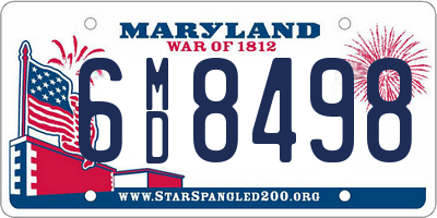 MD license plate 6MD8498