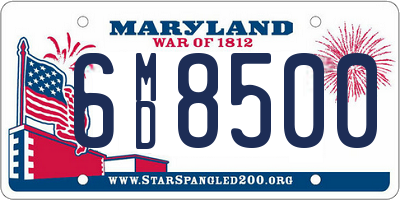 MD license plate 6MD8500