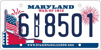 MD license plate 6MD8501