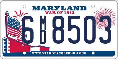 MD license plate 6MD8503