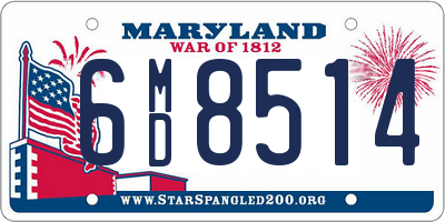 MD license plate 6MD8514