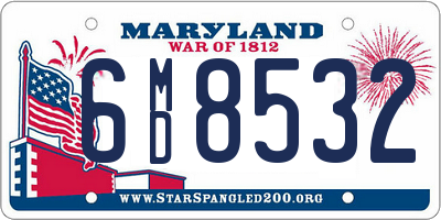 MD license plate 6MD8532