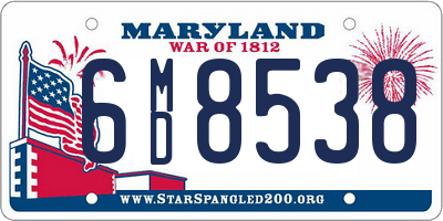 MD license plate 6MD8538