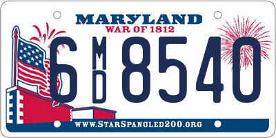 MD license plate 6MD8540