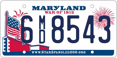 MD license plate 6MD8543