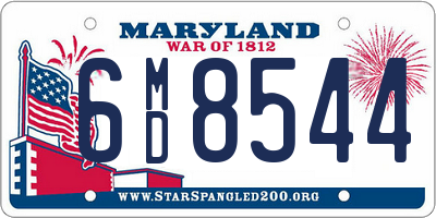 MD license plate 6MD8544