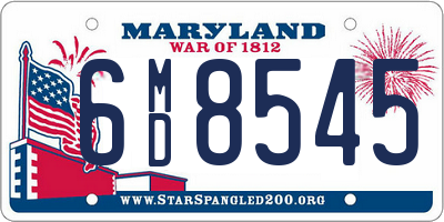 MD license plate 6MD8545