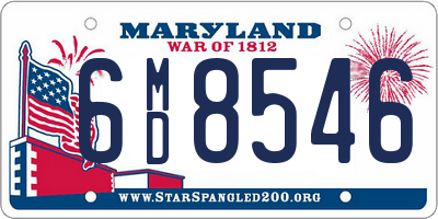 MD license plate 6MD8546