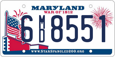 MD license plate 6MD8551