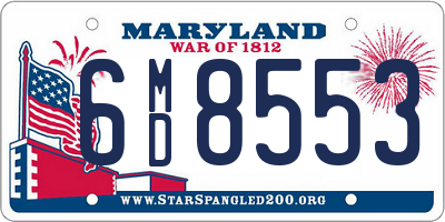 MD license plate 6MD8553