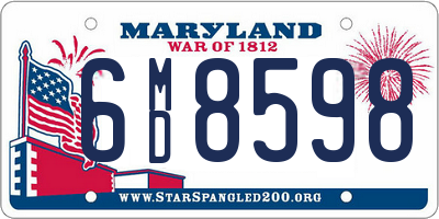 MD license plate 6MD8598