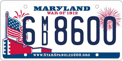 MD license plate 6MD8600