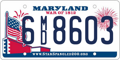 MD license plate 6MD8603