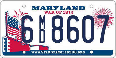 MD license plate 6MD8607