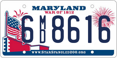 MD license plate 6MD8616