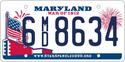 MD license plate 6MD8634