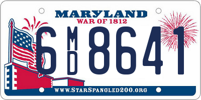 MD license plate 6MD8641