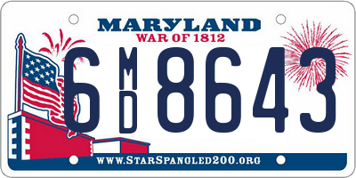 MD license plate 6MD8643