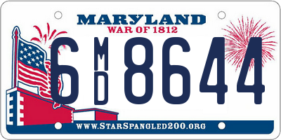 MD license plate 6MD8644