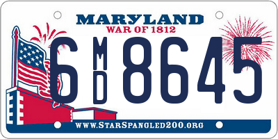 MD license plate 6MD8645