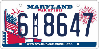 MD license plate 6MD8647