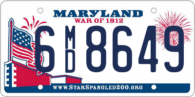 MD license plate 6MD8649