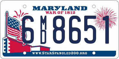 MD license plate 6MD8651