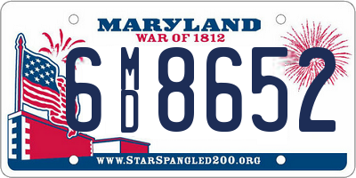 MD license plate 6MD8652