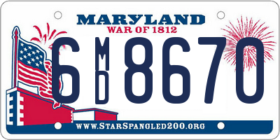 MD license plate 6MD8670