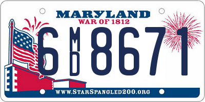 MD license plate 6MD8671