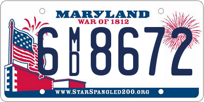 MD license plate 6MD8672