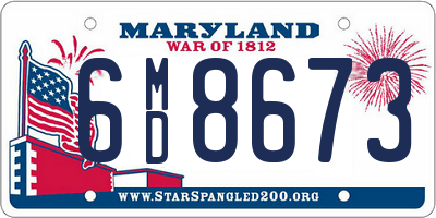 MD license plate 6MD8673