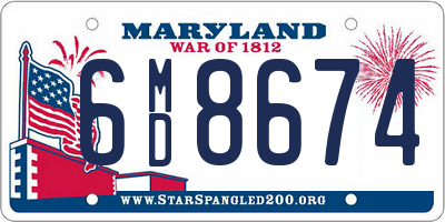 MD license plate 6MD8674