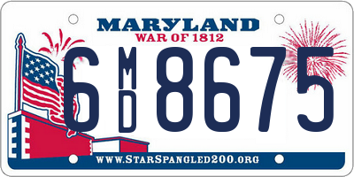 MD license plate 6MD8675