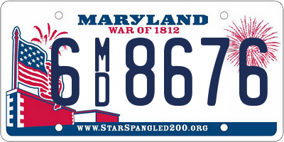 MD license plate 6MD8676