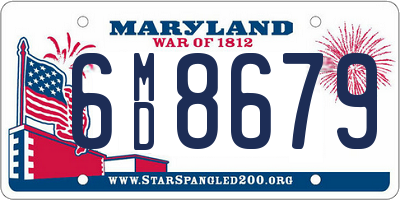 MD license plate 6MD8679