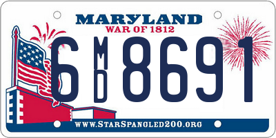 MD license plate 6MD8691