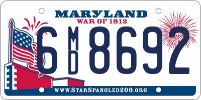 MD license plate 6MD8692