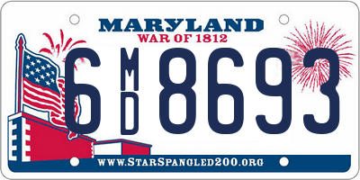 MD license plate 6MD8693