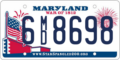 MD license plate 6MD8698