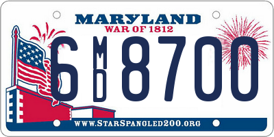 MD license plate 6MD8700