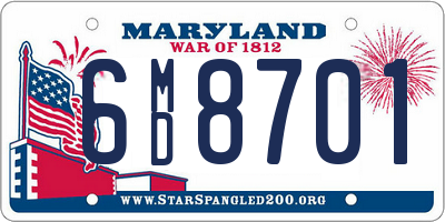 MD license plate 6MD8701