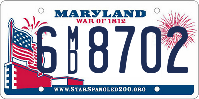 MD license plate 6MD8702